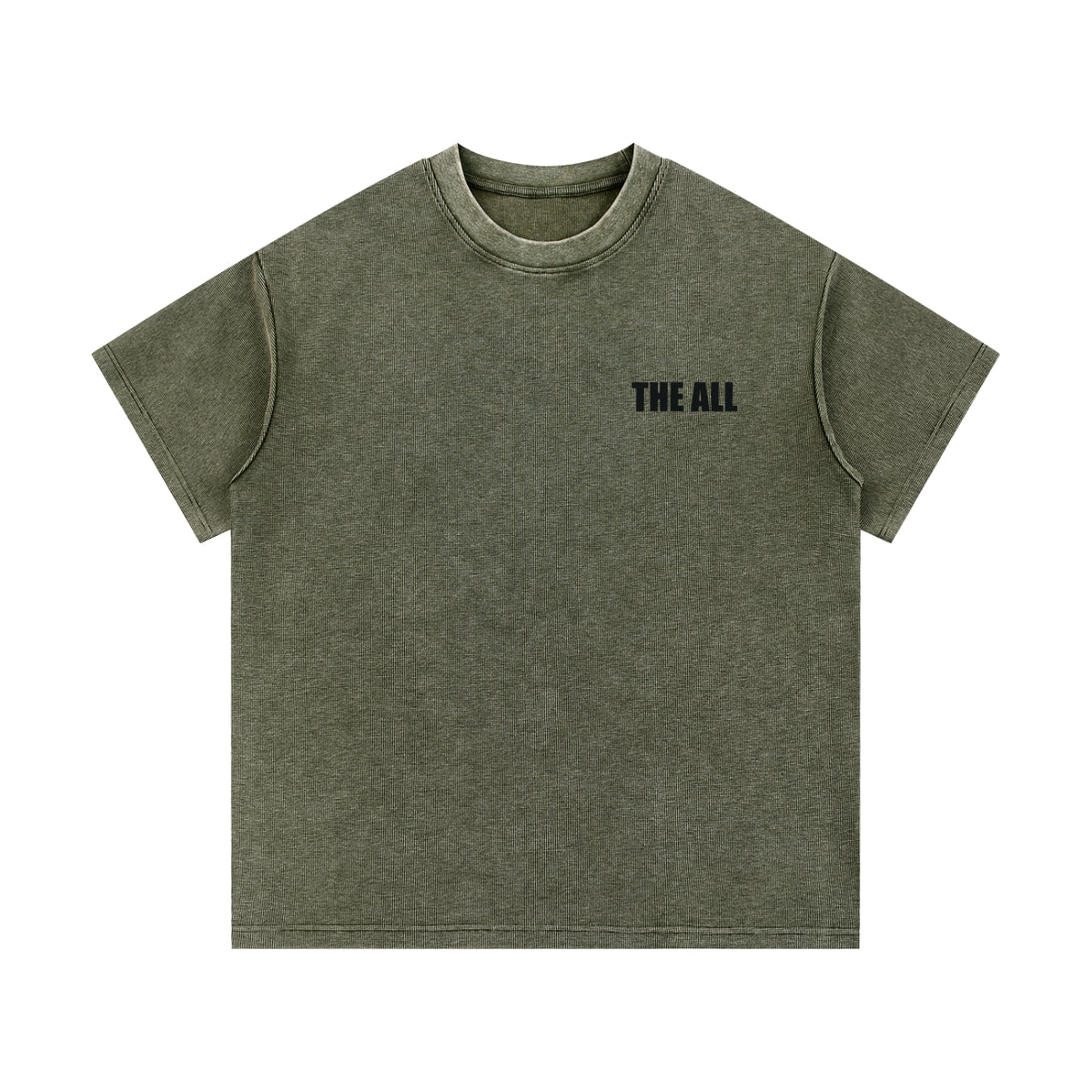 THE ALL Unisex Mineral Wash Waffle Knit T-Shirt